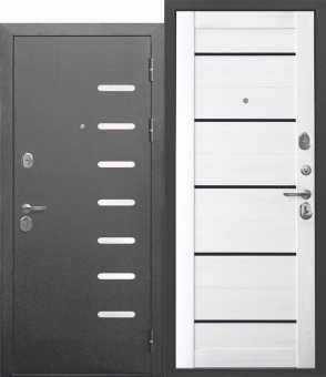 Дверь входная металлическая 9 см антик серебро царга Астана милки